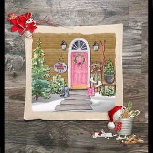 Personalized Front Door Holiday Pillow